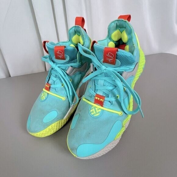 ADIDAS MENS JAMES HARDEN SIGNATURE “HALF DOZEN” SNEAKERS SIZE 10.5 TURQUOISE - Picture 1 of 9